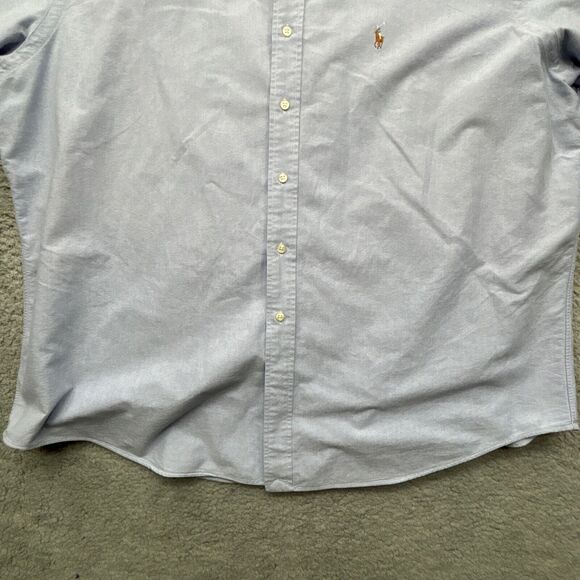 Ralph Lauren Shirt Men XXL Blue Blake Flesh Pony Oxford Button Down OCBD - Picture 3 of 11